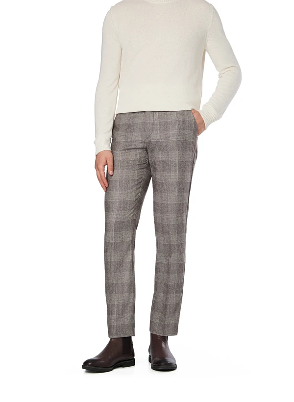HACKETT, Hose, Schurwolle-Kaschmir, Braun-beige Kariert 3 HACKETT, Hose, Schurwolle-Kaschmir, Braun-beige Kariert
