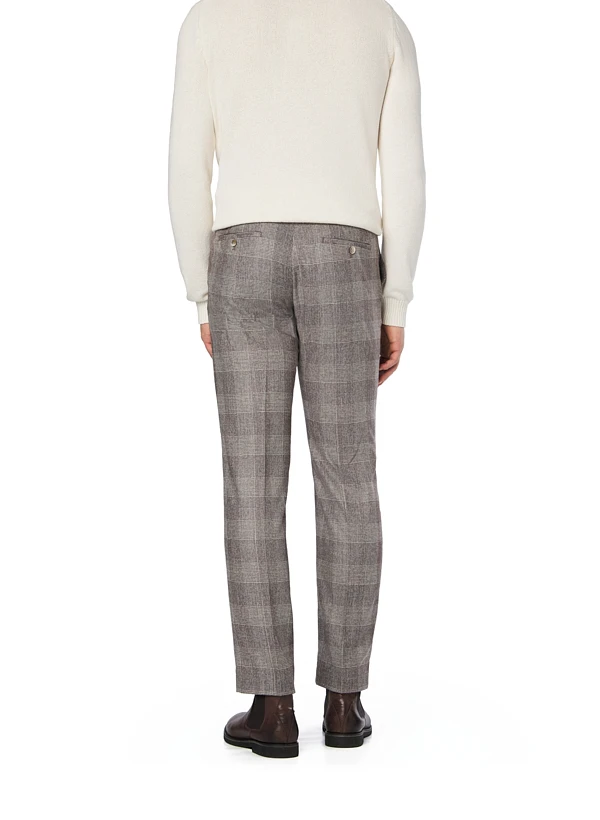 HACKETT, Hose, Schurwolle-Kaschmir, Braun-beige Kariert 5 HACKETT, Hose, Schurwolle-Kaschmir, Braun-beige Kariert – Bild 3