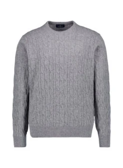 HACKETT, Pullover, Lammwolle, Metal Grey