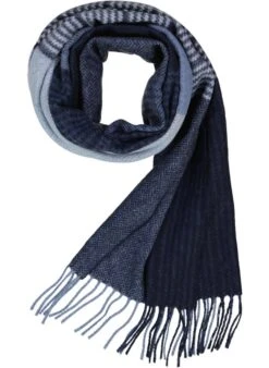 HACKETT, Schal, Lammwolle, Dunkelblau