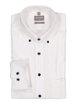 OLYMP, Hemd, Comfort Fit, Baumwolle, Weiß