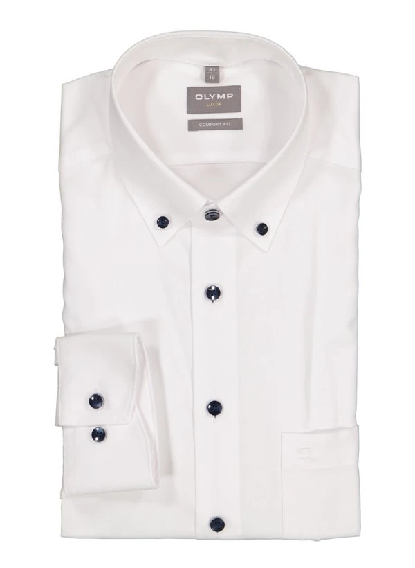 OLYMP, Hemd, Comfort Fit, Baumwolle, Weiß 3 OLYMP, Hemd, Comfort Fit, Baumwolle, Weiß