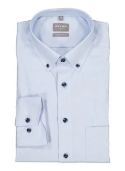 OLYMP, Hemd, Comfort Fit, Baumwolle, Hellblau