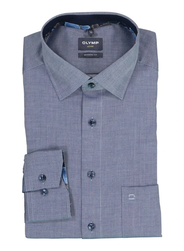 OLYMP, Hemd, Modern Fit, Baumwolle, Extra Langer Arm, Marine 3 OLYMP, Hemd, Modern Fit, Baumwolle, Extra Langer Arm, Marine