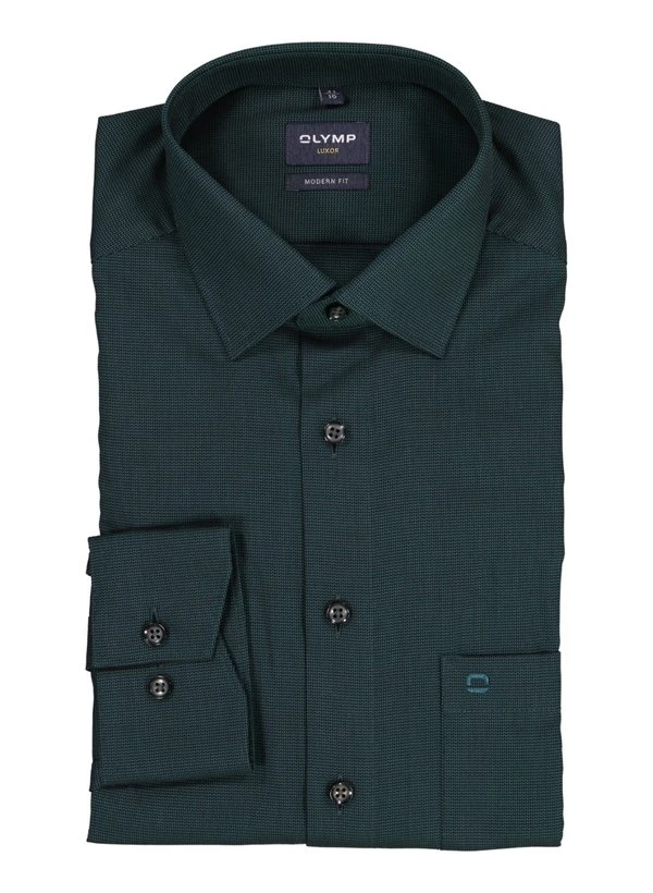 OLYMP, Hemd, Modern Fit, Baumwolle, Extra Langer Arm, Tannengrün 3 OLYMP, Hemd, Modern Fit, Baumwolle, Extra Langer Arm, Tannengrün