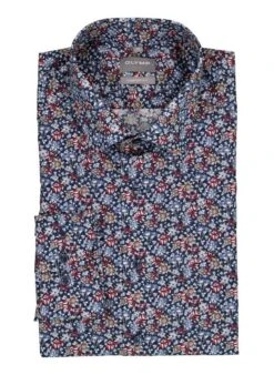 OLYMP, Hemd, Comfort Fit, Baumwolle, Marine Floral