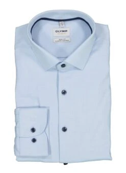 OLYMP, Hemd, Body Fit, Baumwoll-Stretch Climate Control, Blau