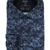 OLYMP, Hemd, Body Fit, Jersey Schnelltrocknend, Marine Floral