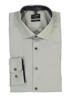OLYMP, Hemd, Super Slim Fit, Baumwoll-Stretch, Kitt