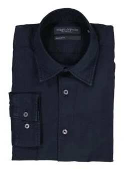 Marc O'Polo, Hemd, Regular Fit, Bio Baumwolle-Tencel™, Dunkelblau