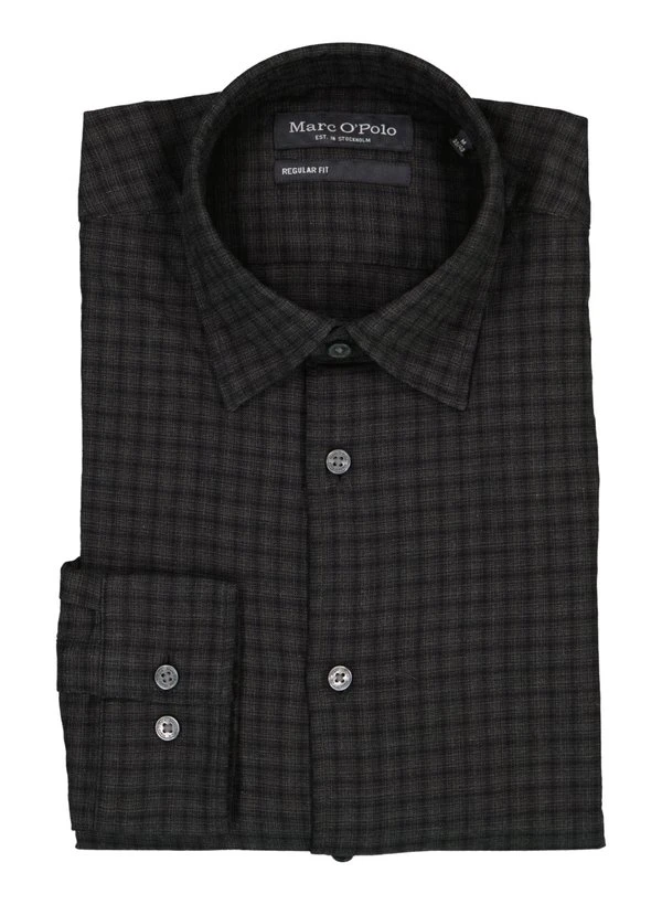 Marc O'Polo, Hemd, Regular Fit, Bio Baumwolle, Schwarz Kariert 3 Marc O'Polo, Hemd, Regular Fit, Bio Baumwolle, Schwarz Kariert