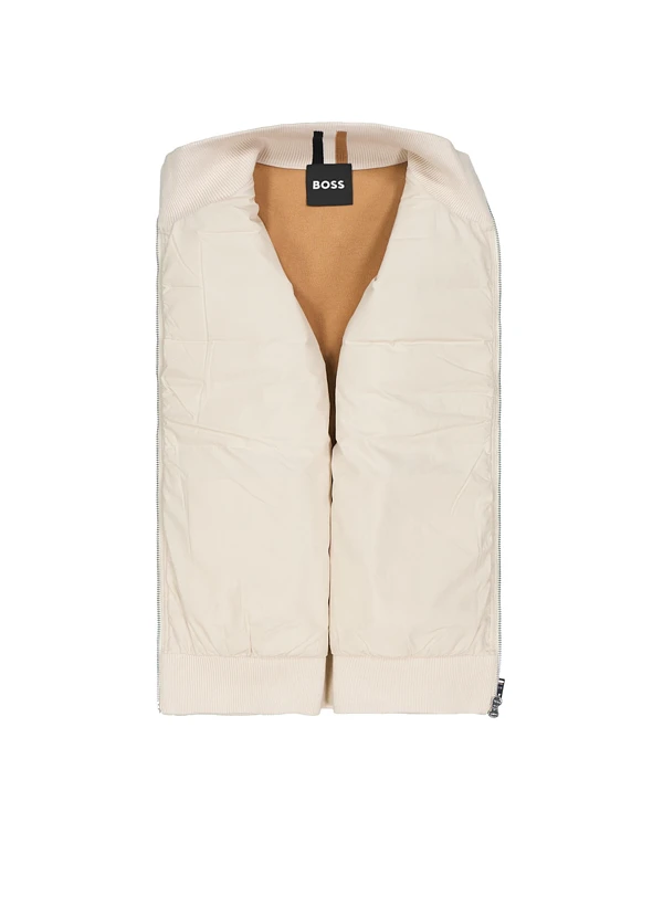 BOSS Black, Strickblouson Hernesto, Baumwolle-Wolle Wattiert, Ecru 5 BOSS Black, Strickblouson Hernesto, Baumwolle-Wolle Wattiert, Ecru – Bild 3