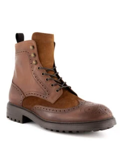 Rosso E Nero, Schnürboots, Leder, Castagno