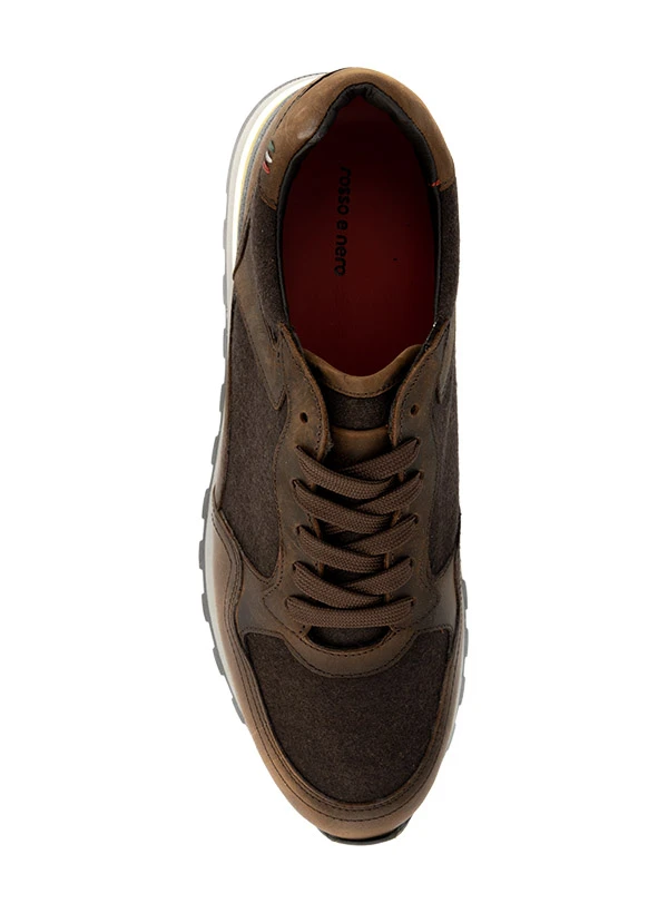 Rosso E Nero, Sneaker, Leder Textil, Tabacco 4 Rosso E Nero, Sneaker, Leder Textil, Tabacco – Bild 2