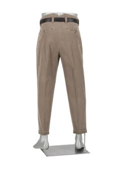 Alberto, Bundfaltenhose Ted, Wide Fit, Baumwoll-Stretch, Cropped, Braun Meliert 12 Alberto, Bundfaltenhose Ted, Wide Fit, Baumwoll-Stretch, Cropped, Braun Meliert -Herrenausstatter Geschaft 452086 norm3