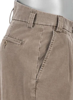 Alberto, Bundfaltenhose Ted, Wide Fit, Baumwoll-Stretch, Cropped, Braun Meliert 14 Alberto, Bundfaltenhose Ted, Wide Fit, Baumwoll-Stretch, Cropped, Braun Meliert -Herrenausstatter Geschaft 452086 norm5