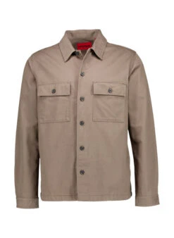 HUGO, Overshirt Epoldo, Baumwolle, Greige