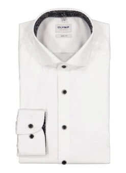 OLYMP, Hemd, Body Fit, Baumwoll-Stretch, Weiß