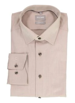 OLYMP, Hemd, Comfort Fit, Baumwoll-Stretch Climate Control, Nougat