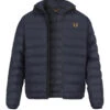 Fred Perry, Steppjacke, Nylon Wasserabweisend, Navy -Herrenausstatter Geschaft 452317 norm