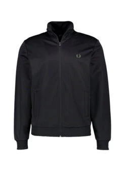 Fred Perry, Trainingsjacke, Baumwolle, Schwarz
