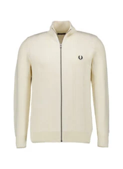 Fred Perry, Cardigan, Baumwolle, Ecru