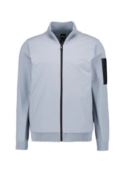 BOSS Green, Sweatjacke Momentum, Wolle-Mikrofaser, Dunkelgrau