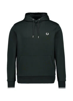 Fred Perry, Hoodie, Baumwolle, Dunkelgrün