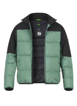 BOSS Green, Daunenjacke Block-X, Mikrofaser Wasserabweisend, Grün
