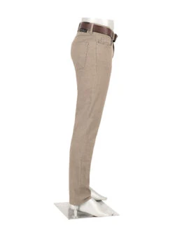 Alberto, Hose Pipe, Regular Fit, Baumwoll-Stretch, Braun Meliert -Herrenausstatter Geschaft 452559 norm2