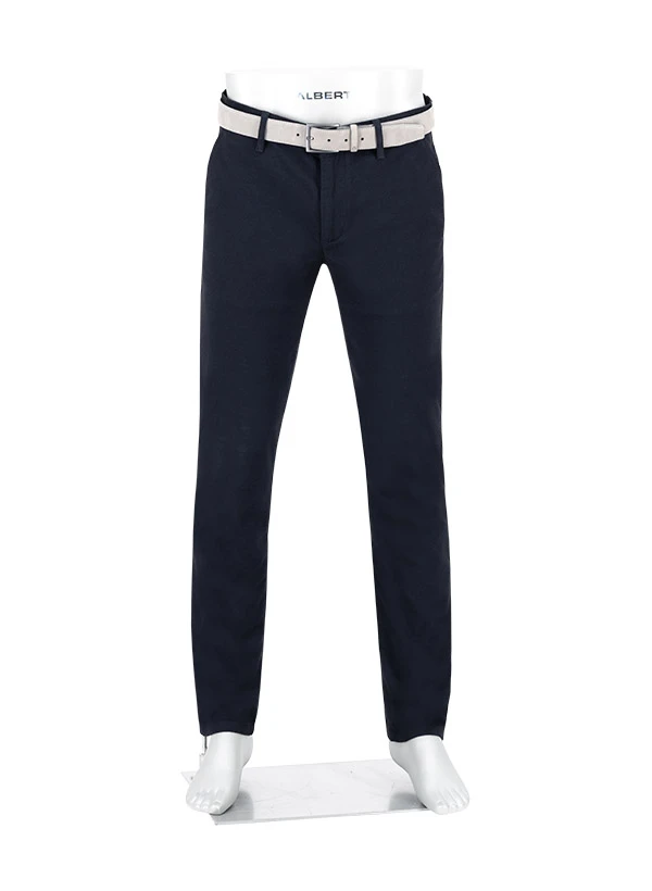 Alberto, Chino Lou, Regular Fit, Baumwolle, Navy Meliert 2 Alberto, Chino Lou, Regular Fit, Baumwolle, Navy Meliert