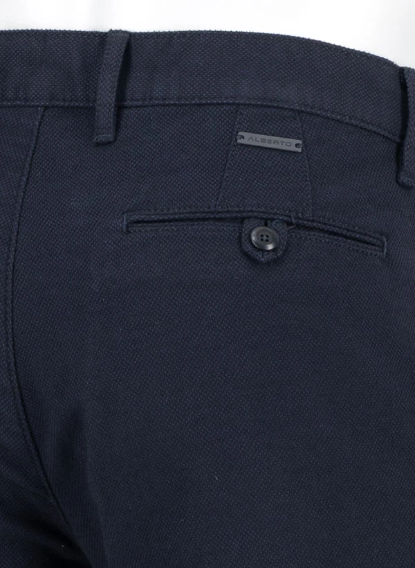Alberto, Chino Lou, Regular Fit, Baumwolle, Navy Meliert 8 Alberto, Chino Lou, Regular Fit, Baumwolle, Navy Meliert – Bild 7