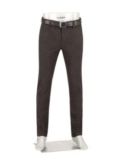 Alberto, Hose Rob, Slim Fit, Jersey, Mokka-salbei-beige Gemustert