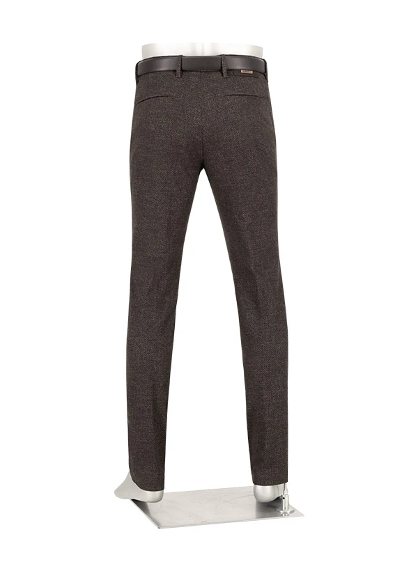 Alberto, Hose Rob, Slim Fit, Jersey, Mokka-salbei-beige Gemustert 6 Alberto, Hose Rob, Slim Fit, Jersey, Mokka-salbei-beige Gemustert – Bild 4