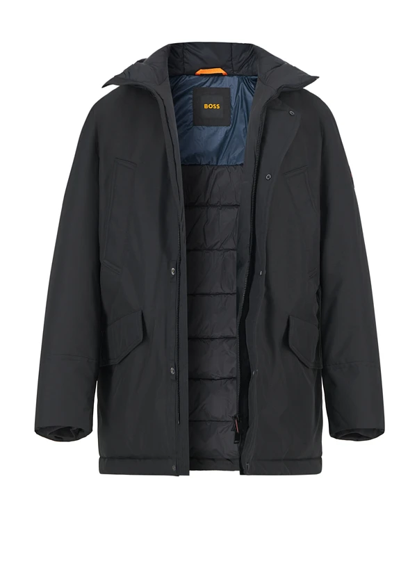 BOSS Orange, Parka Osiass, Mikrofaser Wasserabweisend, Schwarz 3 BOSS Orange, Parka Osiass, Mikrofaser Wasserabweisend, Schwarz