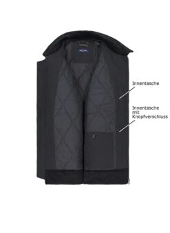 Fred Perry, Jacke, Baumwolle Wattiert, Schwarz -Herrenausstatter Geschaft 452996 norm3